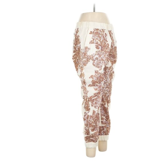 π¨ 50% OFF BUNDLES!π¨NWT JCrew Seaside Iridescent Sequin Ivory Linen Cotton Jogger - Picture 8 of 11